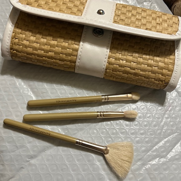 BAREMINERALS ASSORTED brush SET W/ BAG new crease, eyeshadow, flawless fan Brush - Picture 12 of 16